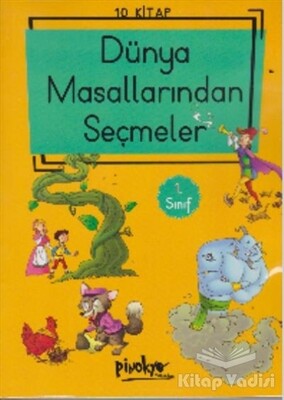 1. Sınıf Dünya Masallarından Seçmeler (Düz Yazı) 10 Kitaplık Set - Pinokyo Yayınları