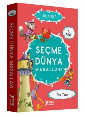 1. Sınıf Seçme Dünya Masalları Düz Yazılı - 10 Kitap Kitap - Yuva Yayınları