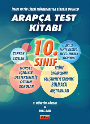 10.Sınıf Arapça Test Kitabı İmam Hatip Lisesi Müfredatıyla Birebir Uyumlu - Mektep Yayınları