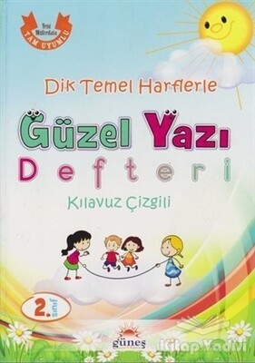 2. Sınıf Dik Temel Harflerle Güzel Yazı Defteri Kılavuz Çizgili - Güneş Yayın Dağıtım