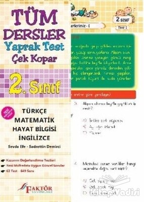 2. Sınıf Tüm Dersler Yaprak Test Çek Kopar - Faktör Yayınları