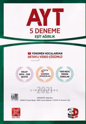 2020 AYT 5'li Eşit Ağırlık Deneme - 3D Yayınları