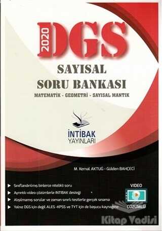 İntibak Yayınları - 2020 DGS Video Çözümlü Sayısal Soru Bankası