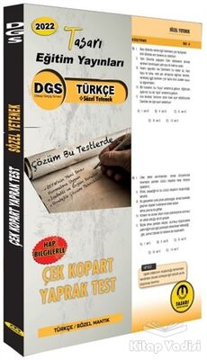 2022 DGS Türkçe Sözel Yetenek Çek Kopar Yaprak Test - 1
