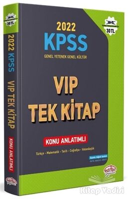 2022 KPSS Genel Yetenek - Genel Kültür VIP Tek Kitap Konu Anlatımlı - 1