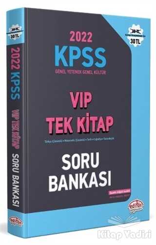 Editör Yayınları - 2022 KPSS Genel Yetenek - Genel Kültür VIP Tek Kitap Soru Bankası