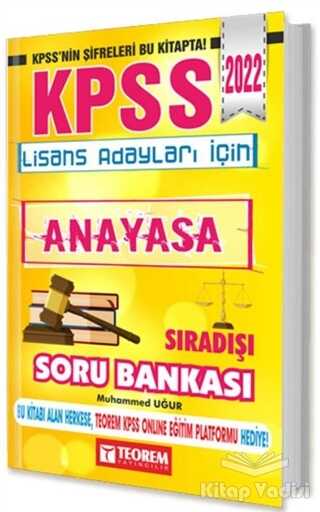 Teorem Yayıncılık - 2022 KPSS Lisans Anayasa Sıradışı Soru Bankası