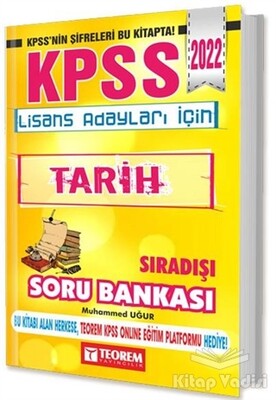 2022 KPSS Lisans Tarih Sıradışı Soru Bankası - Teorem Yayınları