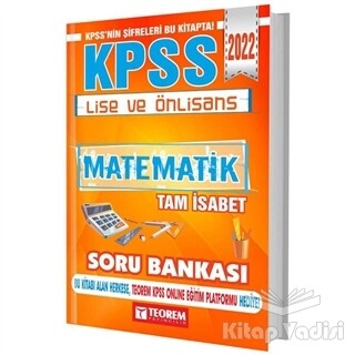 2022 KPSS Lise Ön Lisans Matematik Tam İsabet Soru Bankası - Teorem Yayınları