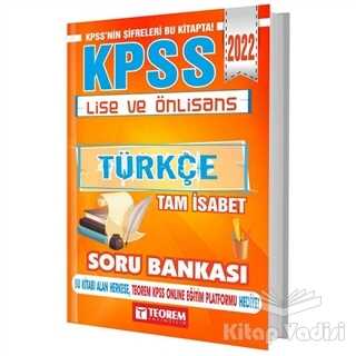 Teorem Yayıncılık - 2022 KPSS Lise Ön Lisans Türkçe Tam İsabet Soru Bankası
