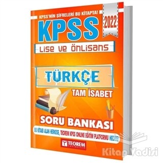 2022 KPSS Lise Ön Lisans Türkçe Tam İsabet Soru Bankası - Teorem Yayınları