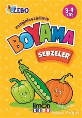 3-4 Yaş Zenginleştirilmiş Boyama - Sebzeler - limonKIDS