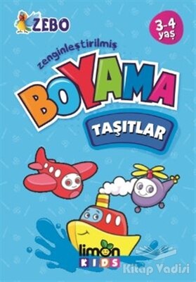 3-4 Yaş Zenginleştirilmiş Boyama - Taşıtlar - limonKIDS