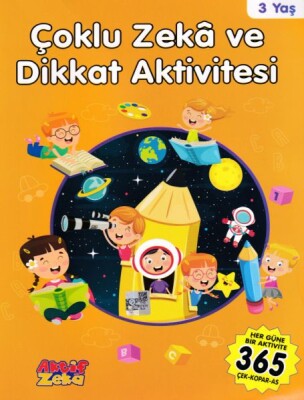 3 Yaş Çoklu Zeka ve Dikkat Aktivitesi - Turuncu Kitap - Aktif Zeka Yayınları