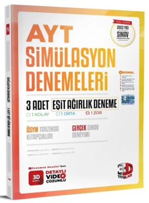 3D 2023 AYT 3D Eşit Ağırlık 3'lü Simülasyon Deneme - 3D Yayınları