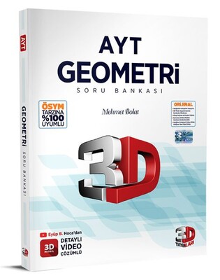3D 2023 AYT Geometri Tamamı Video Çözümlü Soru Bankası - 3D Yayınları