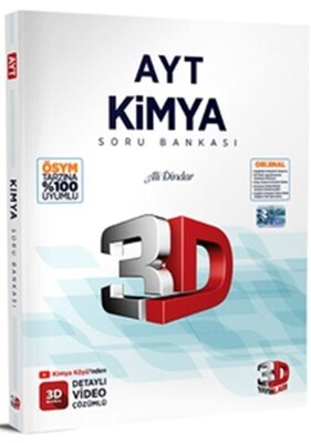 3D 2023 AYT Kimya Tamamı Video Çözümlü Soru Bankası - 3D Yayınları