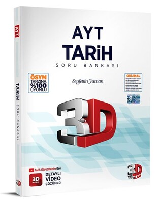 3D 2023 AYT Tarih Tamamı Video Çözümlü Soru Bankası - 3D Yayınları