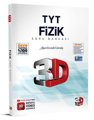 3D 2023 TYT Fizik Tamamı Video Çözümlü Soru Bankası - 3D Yayınları