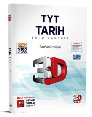3D 2023 TYT Tarih Tamamı Video Çözümlü Soru Bankası - 3D Yayınları