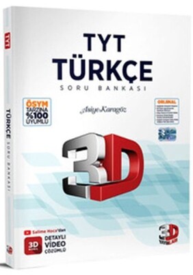 3D 2023 TYT Türkçe Tamamı Video Çözümlü Soru Bankası - 3D Yayınları