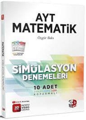 3D AYT Matematik 10 lu Simülasyon 2023 Denemeleri Video Çözümlü (Yeni) - 3D Yayınları