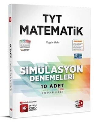 3D TYT Matematik Simülasyon Denemeleri 2023 Detaylı Video Çözümlü - 3D Yayınları