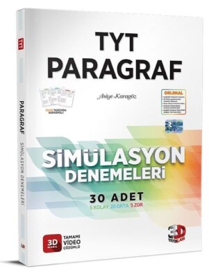 3D TYT Paragraf Tamamı Video Çözümlü Simülasyon Denemeleri (Yeni) - 3D Yayınları