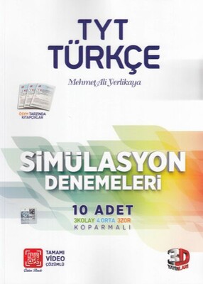 3D TYT Türkçe Tamamı Video Çözümlü Simülasyon Denemeleri (Yeni) - 3D Yayınları