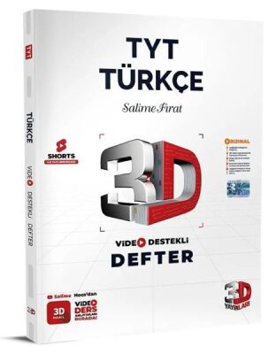 3D Yayınları TYT Türkçe Video Destekli Defter - 1