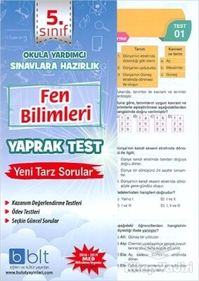 5. Sınıf Fen Bilimleri Yaprak Test - Bulut Eğitim ve Kültür Yayınları