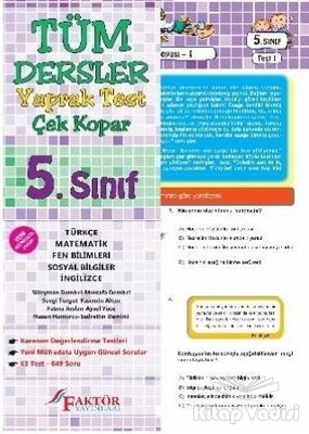 5. Sınıf Tüm Dersler Yaprak Test Çek Kopar - Faktör Yayınları