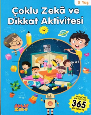 5 Yaş Çoklu Zeka ve Dikkat Aktivitesi - Mavi Kitap - Aktif Zeka Yayınları