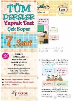 7. Sınıf Tüm Dersler Yaprak Test Çek Kopar - Faktör Yayınları