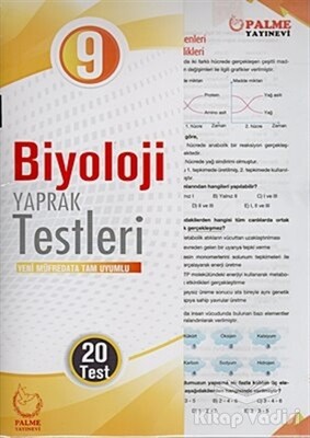 9. Sınıf Biyoloji Yaprak Testleri - Palme Yayıncılık