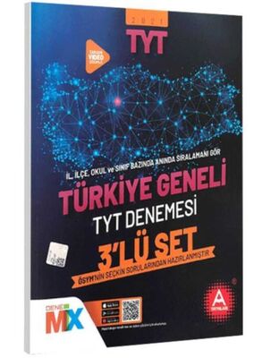A Yayınları 2021 Türkiye Geneli Çıkmış Sorular Denemesi 3 lü Set - 1