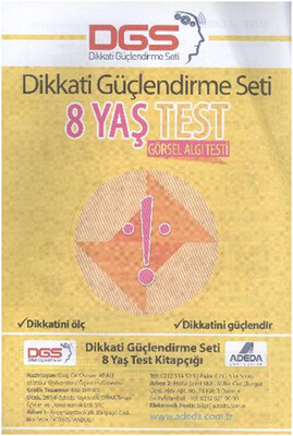 Adeda - DGS Dikkati Güçlendirme Seti 8 Yaş Test Görsel Algı Testi - Adeda Yayıncılık