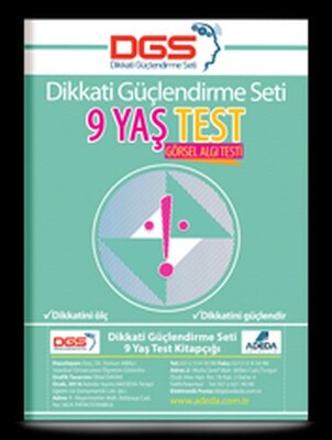 Adeda - DGS Dikkati Güçlendirme Seti 9 Yaş Test Görsel Algı Testi - Adeda Yayıncılık