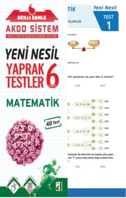 Akıllı Damla Matematik Yeni Nesil Yaprak Testler-6. Sınıf - Damla Eğitim