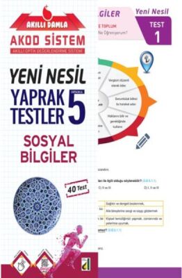 Akıllı Damla Sosyal Bilgiler Yeni Nesil Yaprak Testler-5. Sınıf - 1