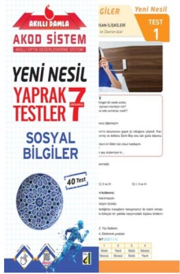 Akıllı Damla Sosyal Bilgiler Yeni Nesil Yaprak Testler-7. Sınıf - Damla Eğitim