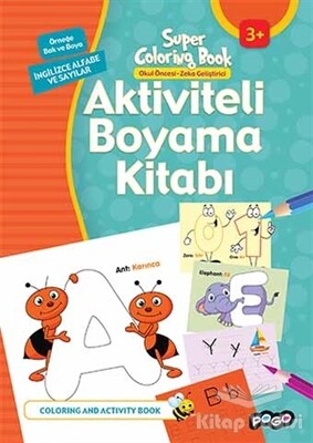 Aktiviteli Boyama Kitabı İngilizce Alfabe ve Sayılar - Pogo Çocuk