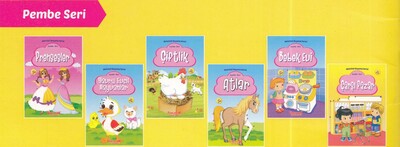 Aktiviteli Boyama Kitabı - Pembe Seti (6 Kitap Takım) - Yumurcak Yayınları