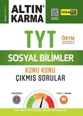 Altın Karma 2023 TYT Sosyal Bilimler Konu Konu Çıkmış Sorular (Kolay-Orta-Zor) - Altın Karma Yayınları