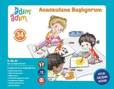 Anaokuluna Başlıyorum - 34. Ay Gelişim Kitabı - Adım Adım Bebek Eğitimi