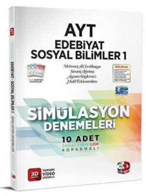 AYT Edebiyat Sosyal Bilimler 1 Simülasyon Denemeleri - 3D Yayınları