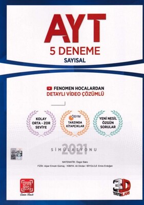 AYT Sayısal 5 Deneme - 3D Yayınları