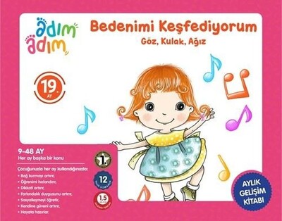 Bedenimi Keşfediyorum - 19. Ay Gelişim Kitabı - Adım Adım Bebek Eğitimi