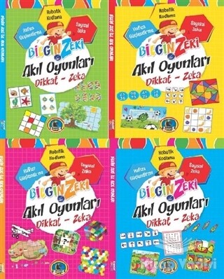 Bilgin Zeki ile Akıl Oyunları Dikkat Zeka - 4 Kitap Takım - Karatay Yayınları