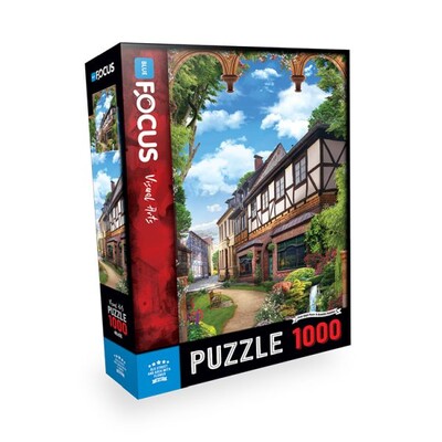 Blue Focus 1000 Parça Puzzle Old Street And Arch Wıht Flower - Blue Focus